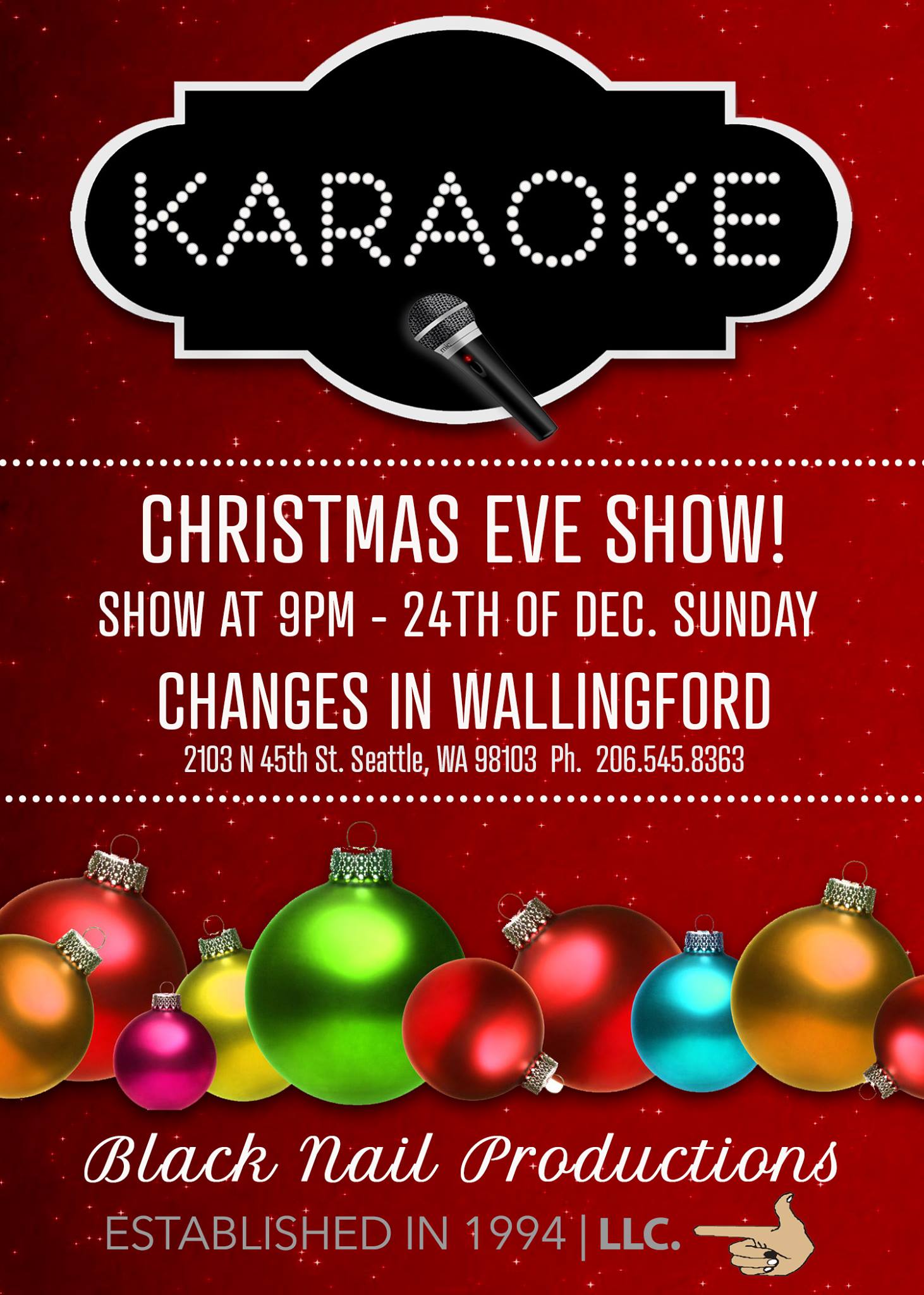 2017 Christmas Eve Karaoke Show at Changes in Wallingford